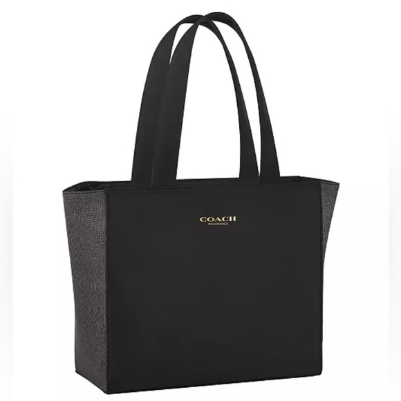Black Coach Tote Bag- with side sparkle fabric - Picture 1 of 3